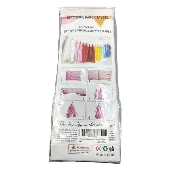 28 Piece Neutral Decor Pack - Champagne / Brown / White - Birthday / Baby Shower - Picture 4 of 5